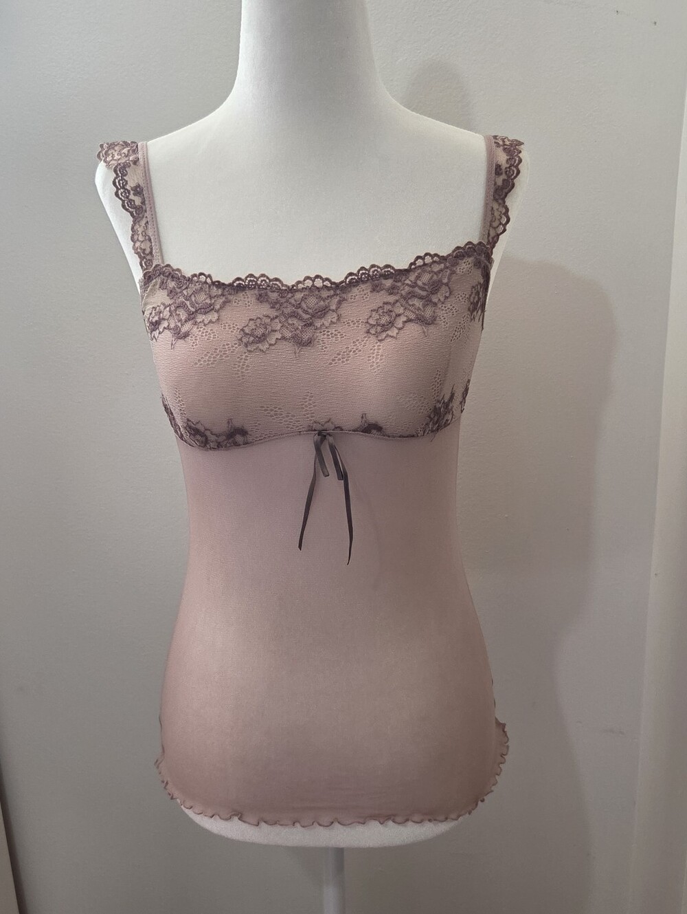 Vintage Y2k Gilligan & O'malley Sheer Purple Floral Feminine Babydoll Cami | S